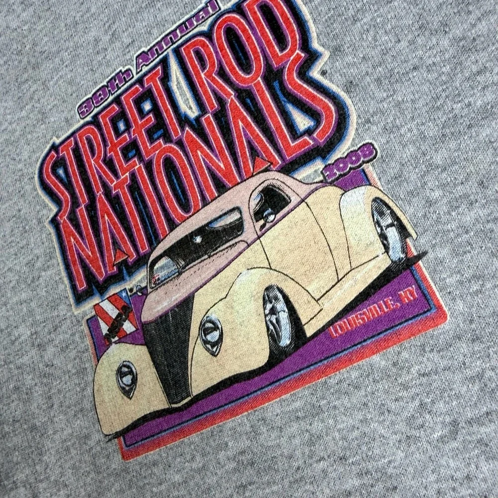 Street Rod Nationals 2008 Shirt Mens XL Gray Hot Rod Car Show Louisville KY‎ Tee